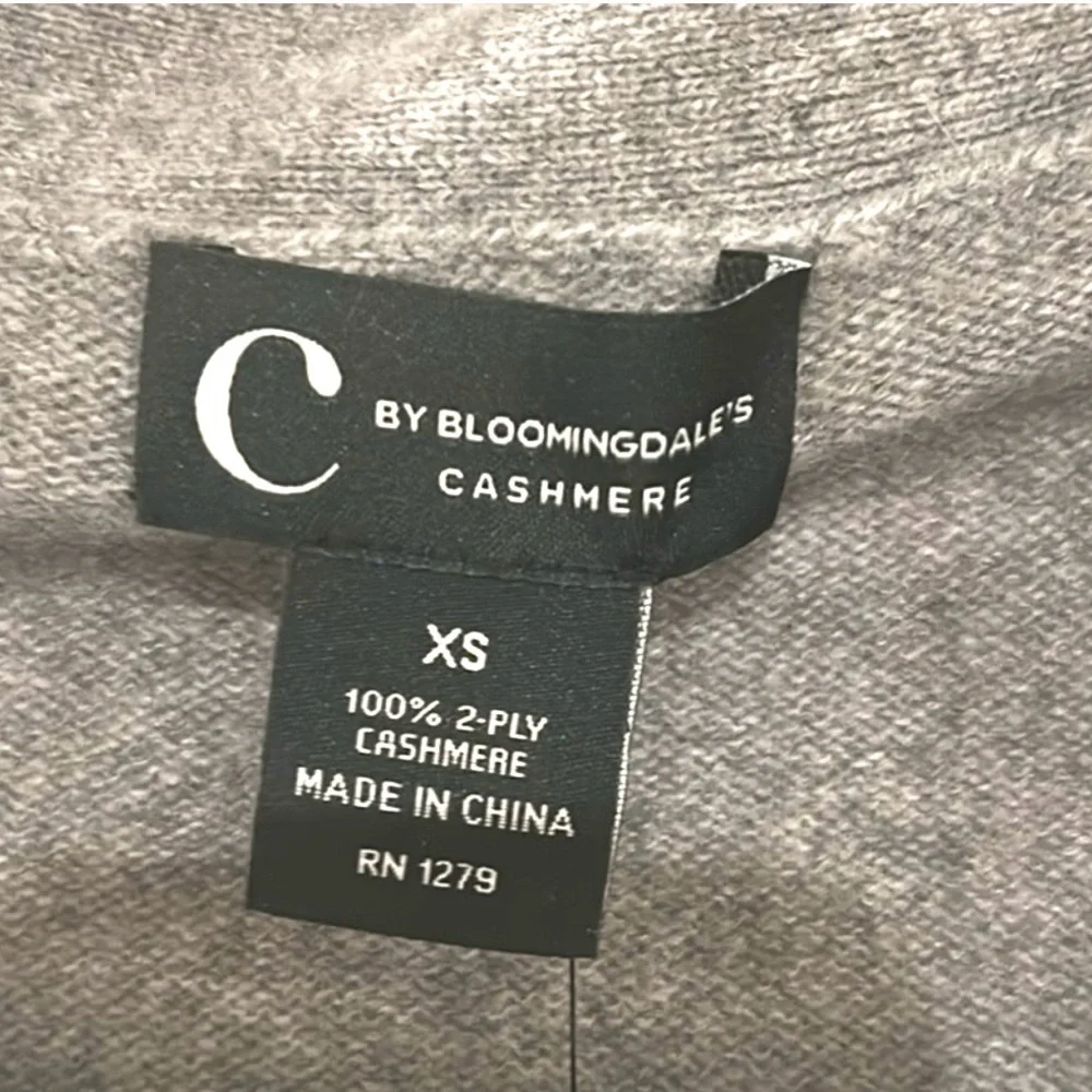 C By Bloomingdales Cashmere Button-Up Medium Gray Women's Sweater Size XS